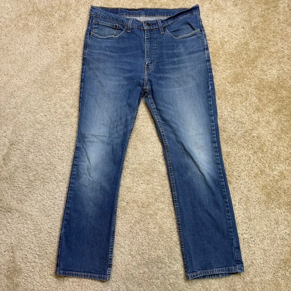 Levis 514 Straight Fit Mens Jeans 34x29 Blue Medium Wash Denim Stretch Pants